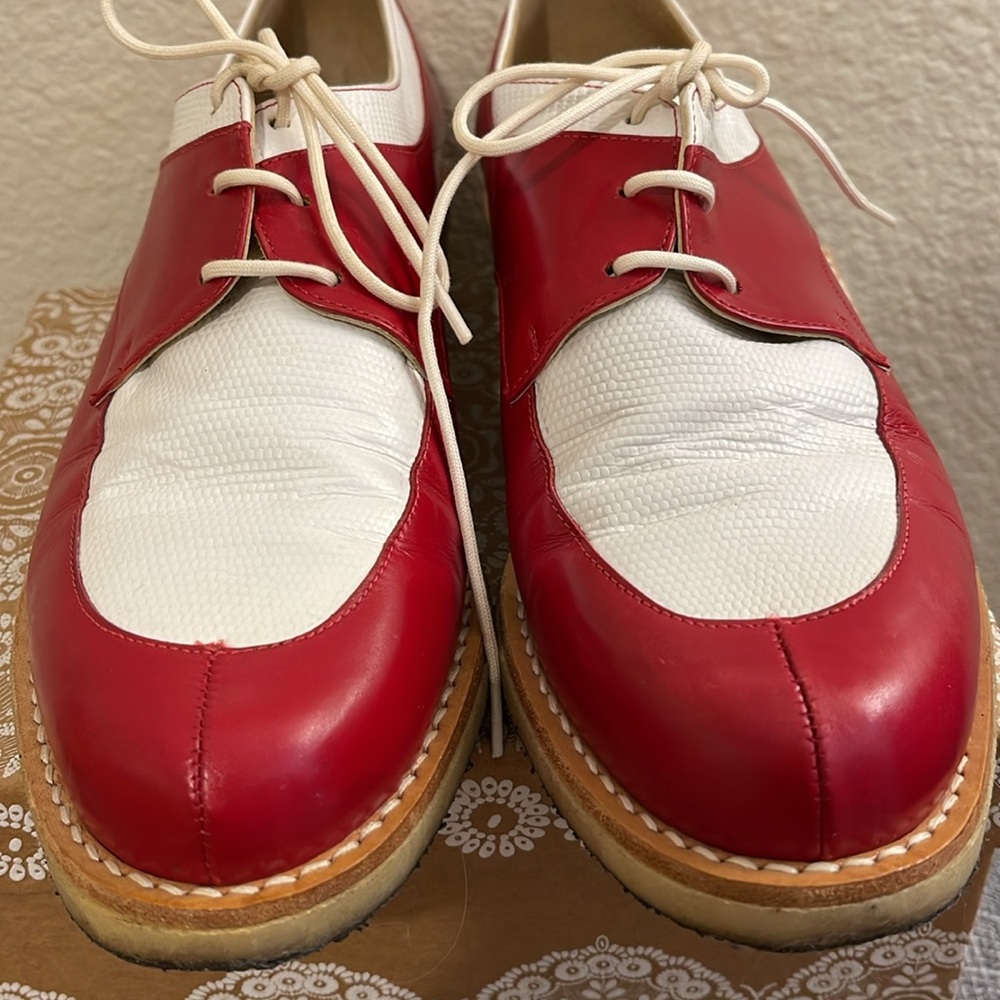 Robert Clergerie Red and White Flats